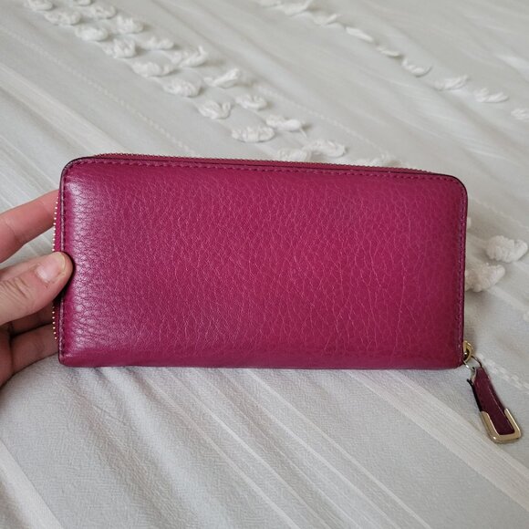 Coach Madison Zip Around Continental Wallet | Raspberry/Magenta Pink | Leather - Picture 5 of 9